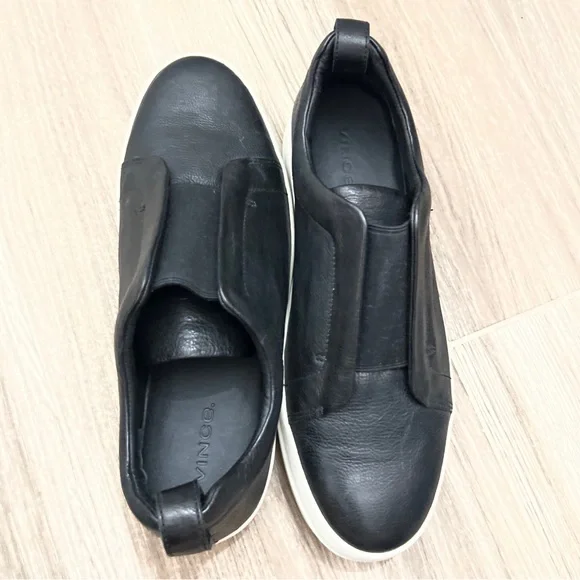 Vince | Shoes | Vince Mens Slipon Shoes Black Leather Round  display picture 1